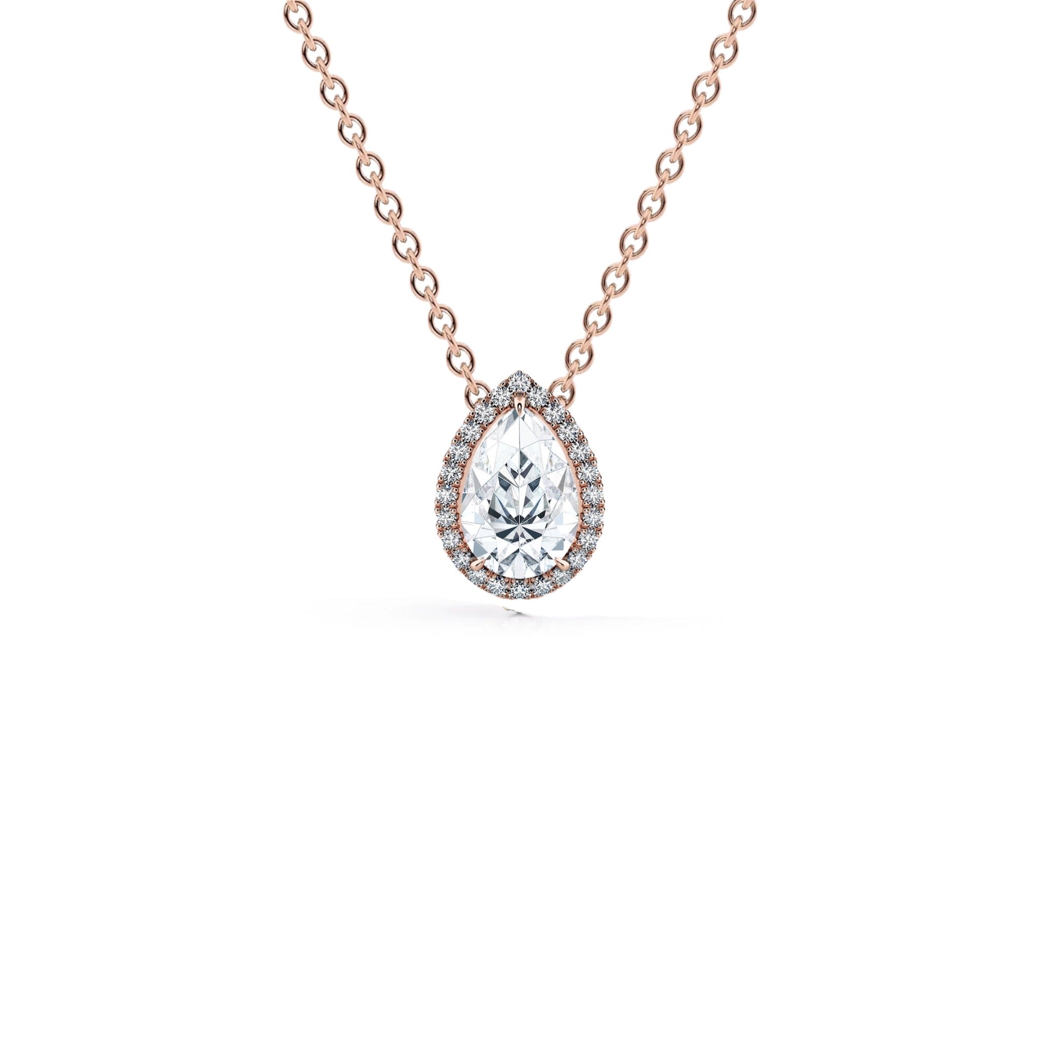 1.00 Carat Pear Shape Diamond Micropavé Pendant