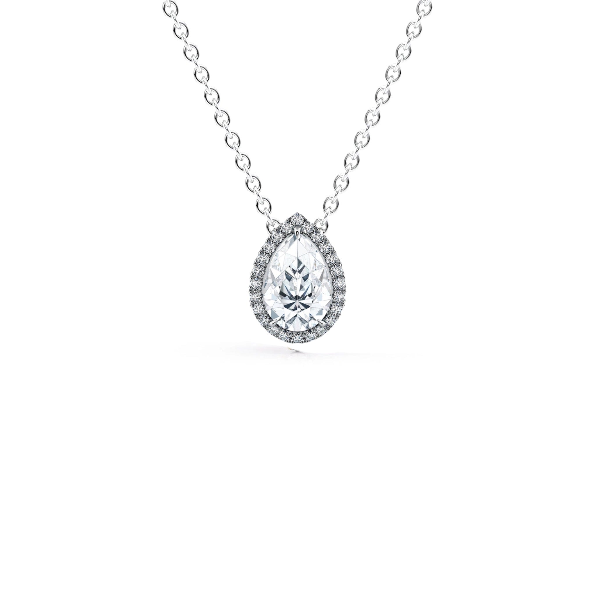 1.00 Carat Pear Shape Diamond Micropavé Pendant