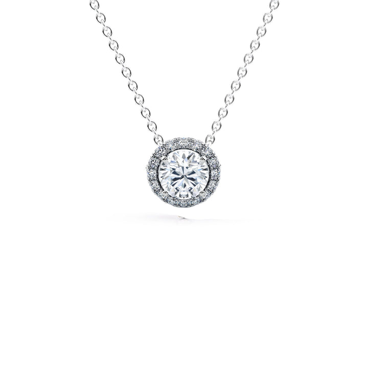 1.00 Carat Round Brilliant Diamond Micropavé Pendant