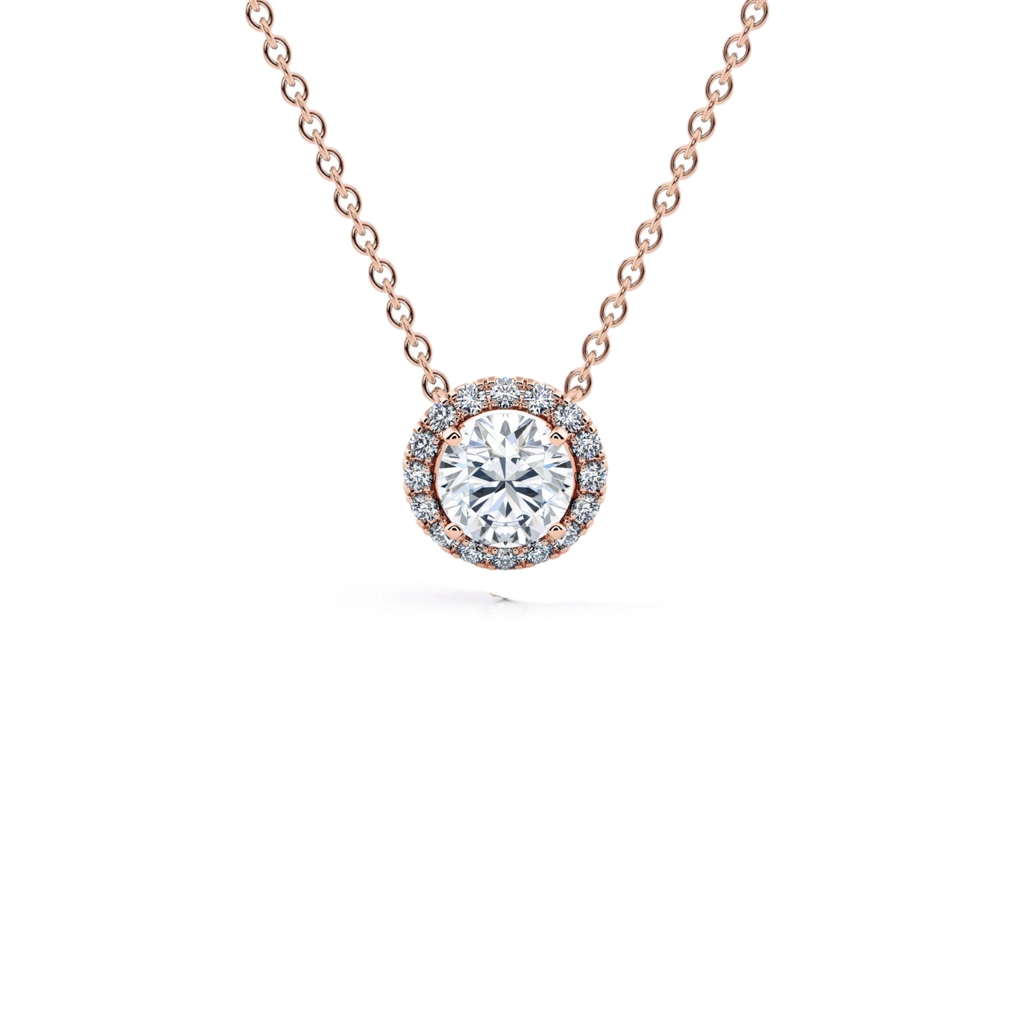 1.00 Carat Round Brilliant Diamond Micropavé Pendant