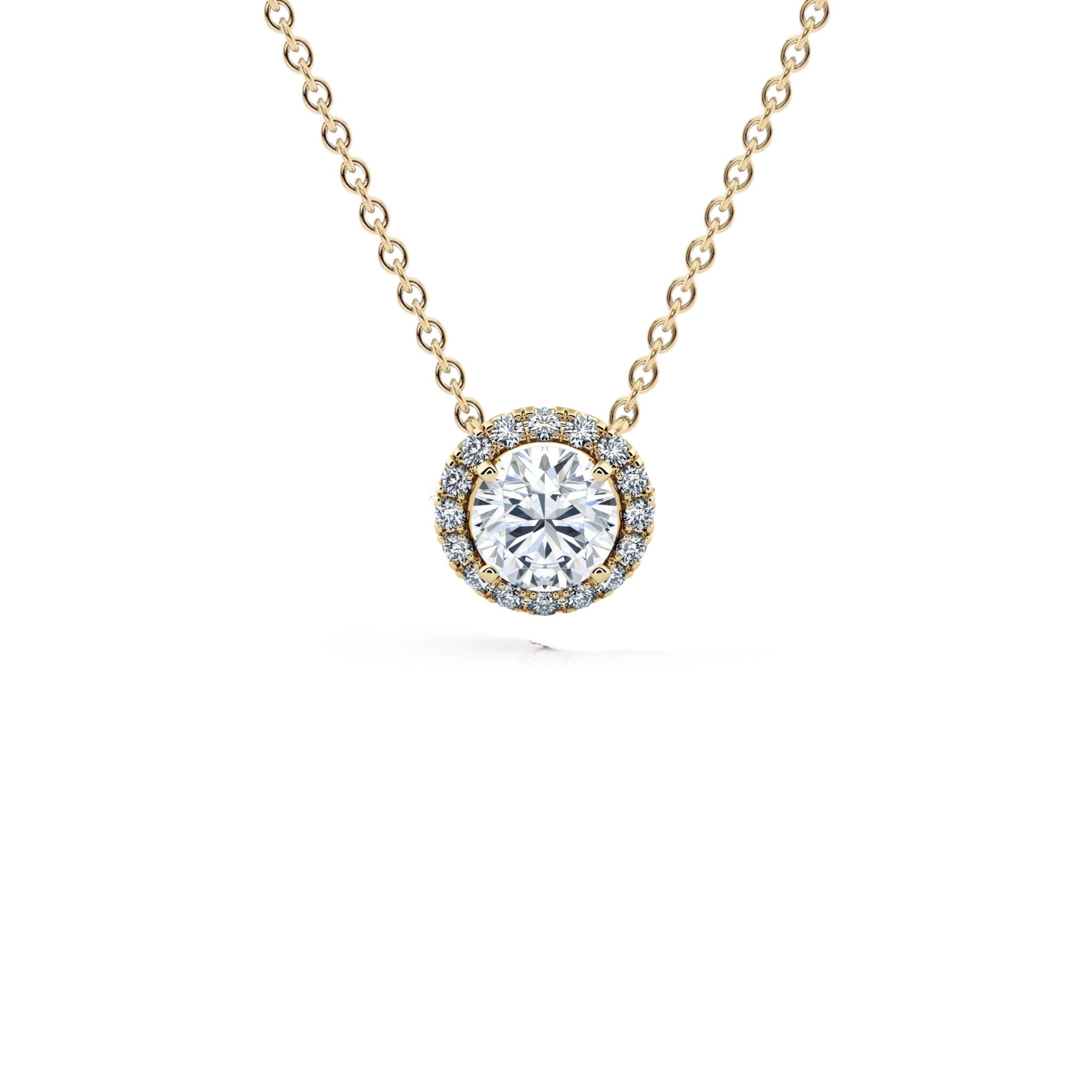 1.00 Carat Round Brilliant Diamond Micropavé Pendant