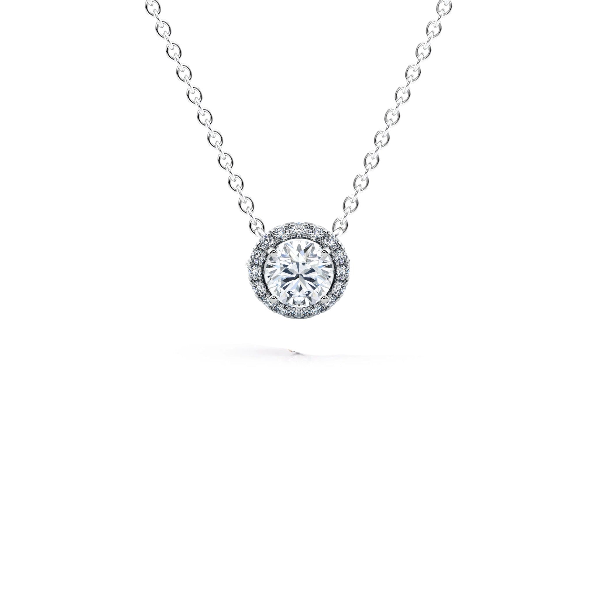 0.70 Carat Round Brilliant Diamond Micropavé Pendant