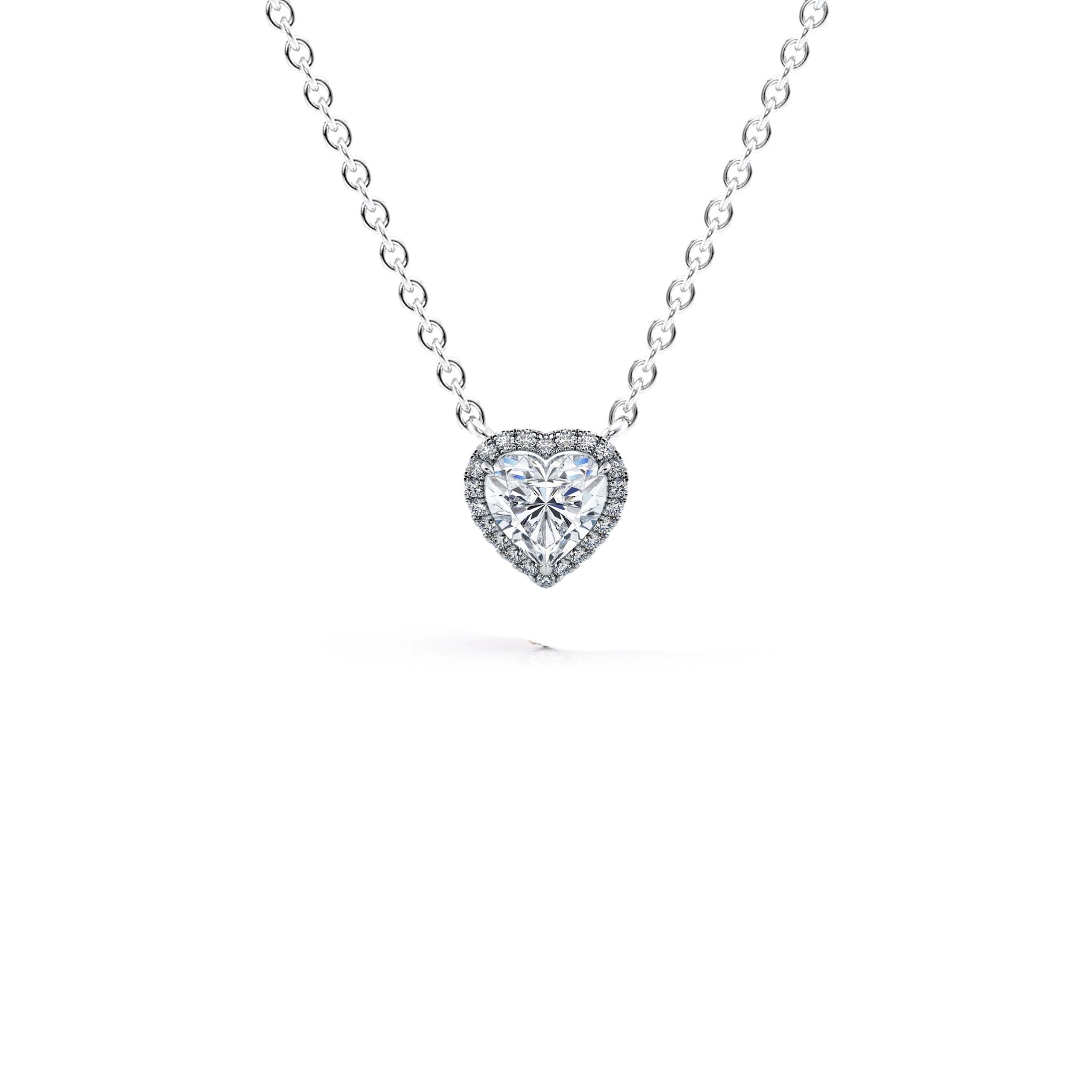 0.70 Carat Heart Shape Diamond Micropavé Pendant