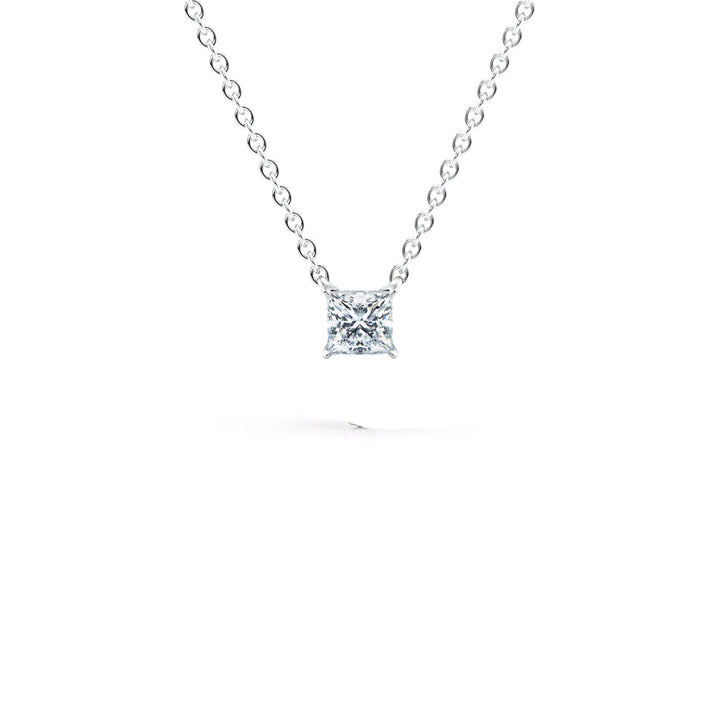 0.70 Carat Princess Shape Diamond Solitaire Pendant