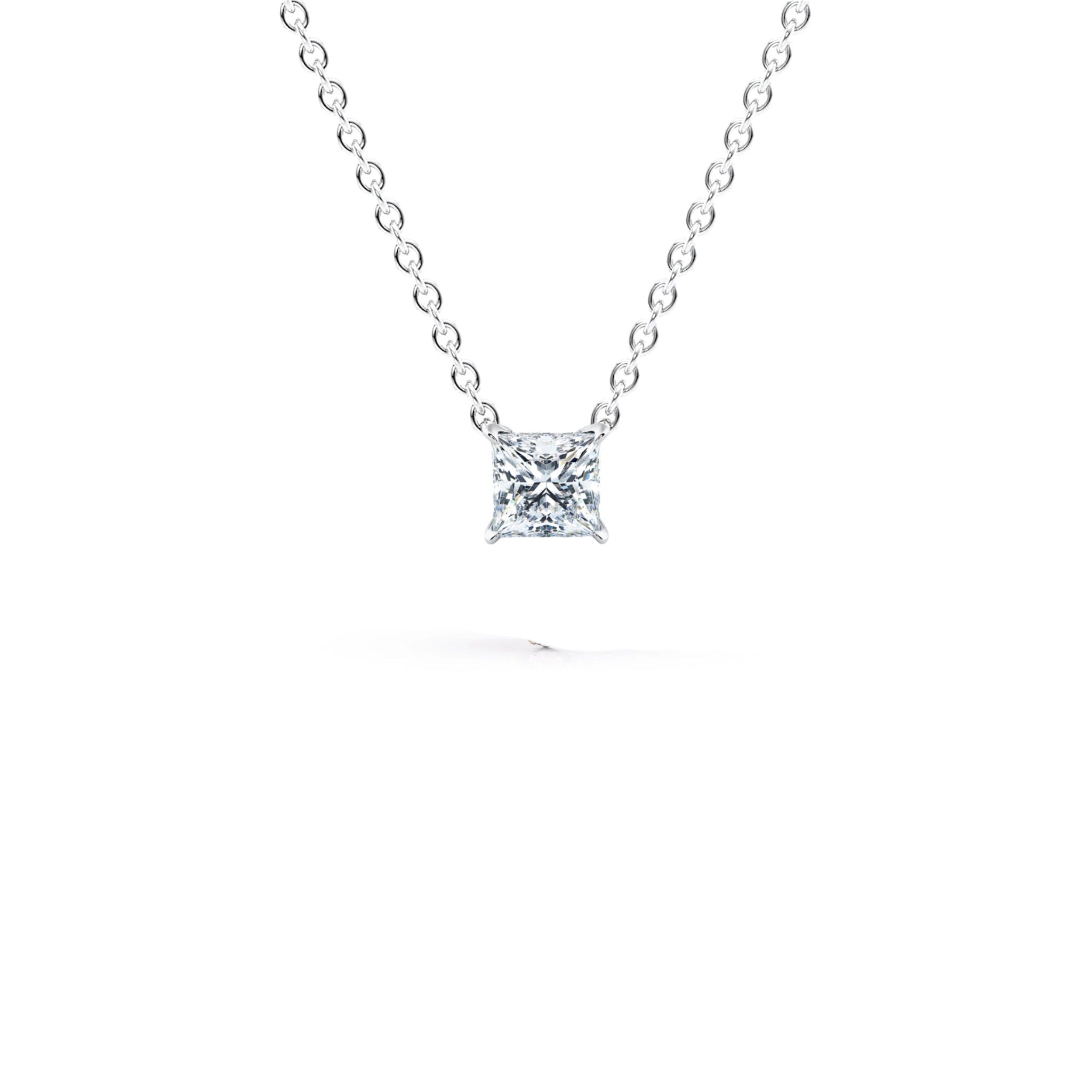 1.00 Carat Princess Shape Diamond Solitaire Pendant