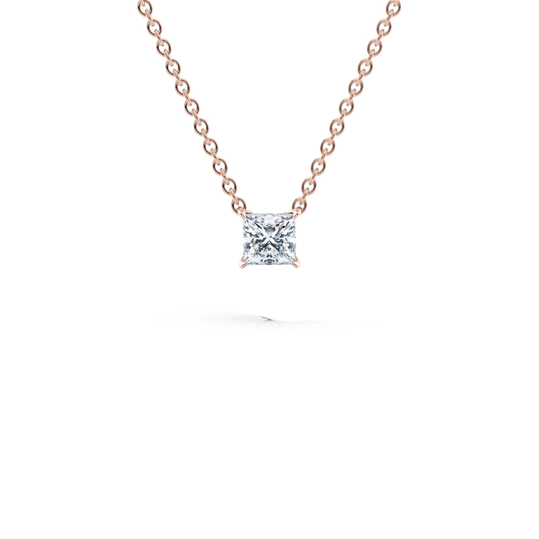 1.00 Carat Princess Shape Diamond Solitaire Pendant