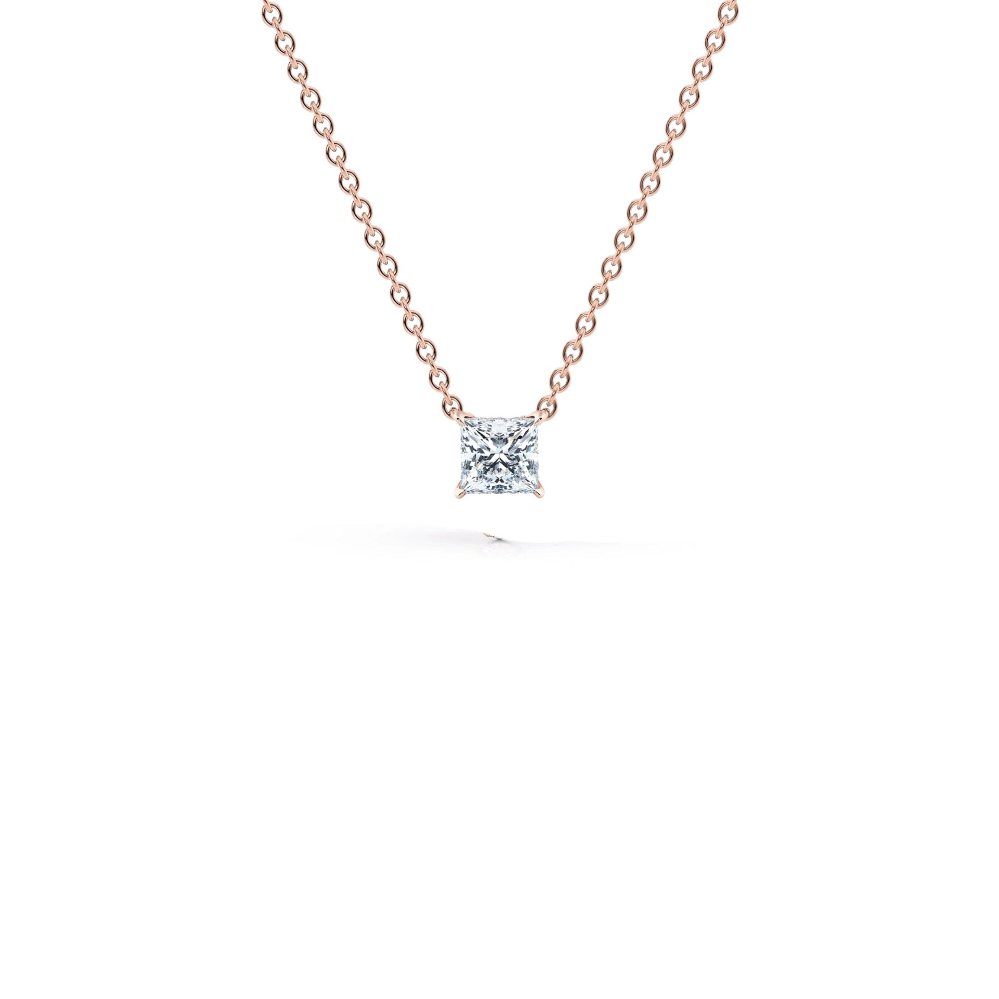 0.50 Carat Princess Shape Diamond Solitaire Pendant