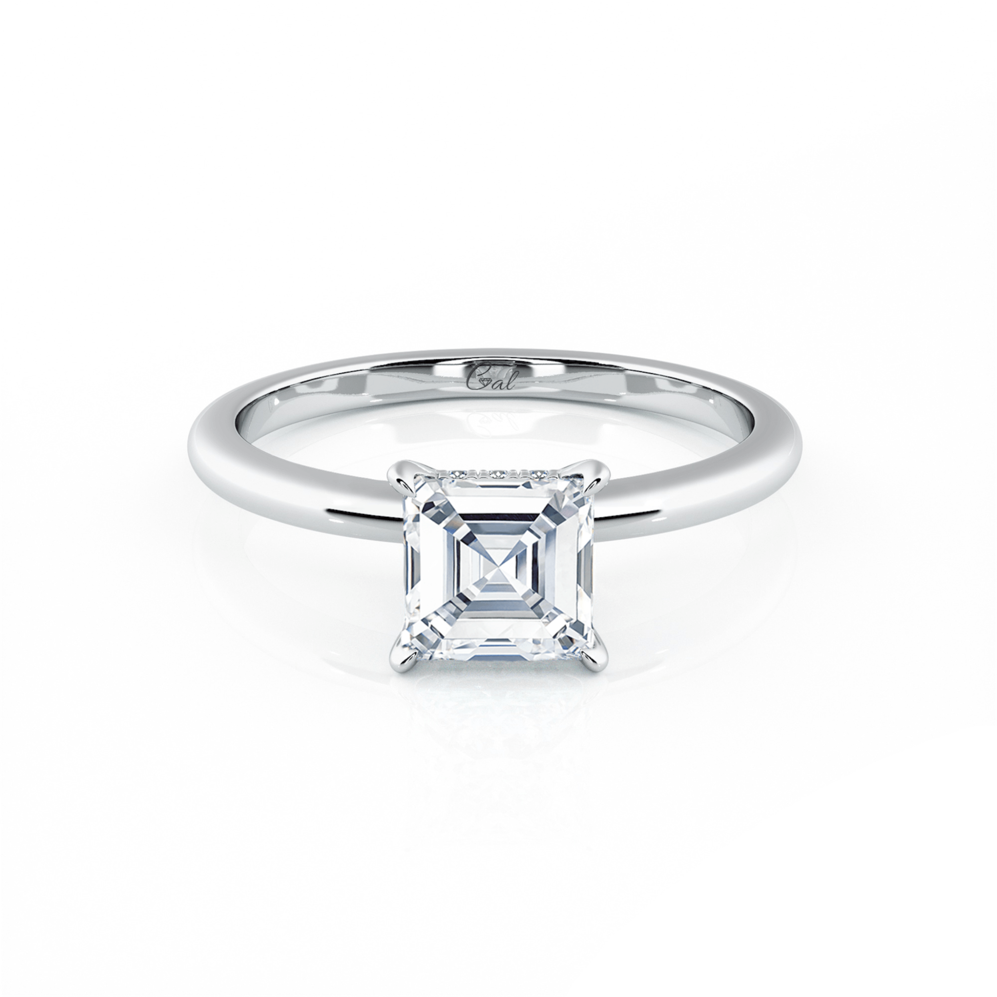 Asscher Cut Solitaire Engagement Ring