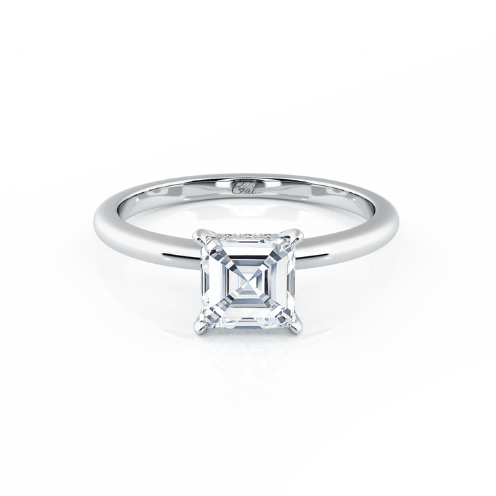 Asscher Cut Solitaire Engagement Ring