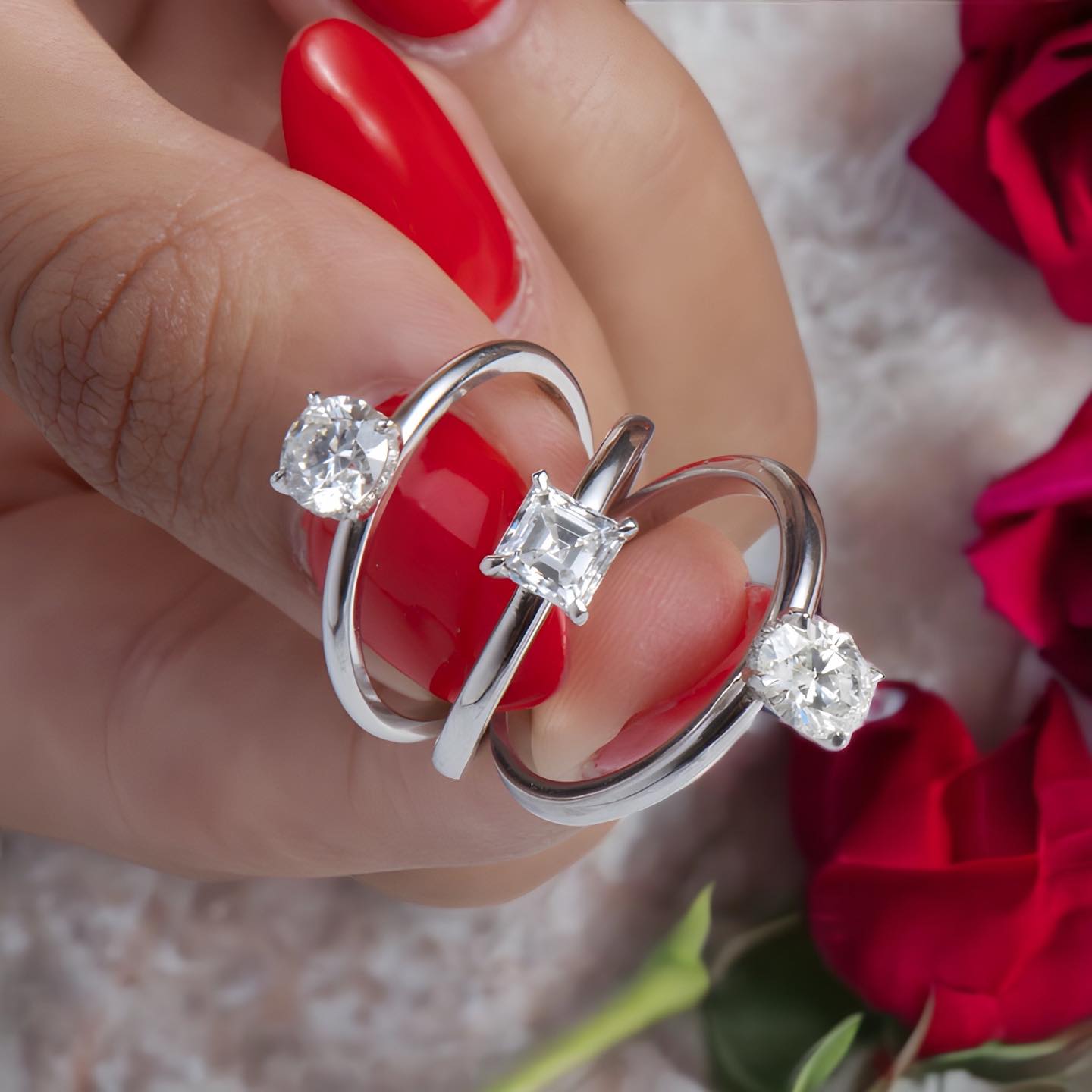 Asscher Cut Solitaire Engagement Ring