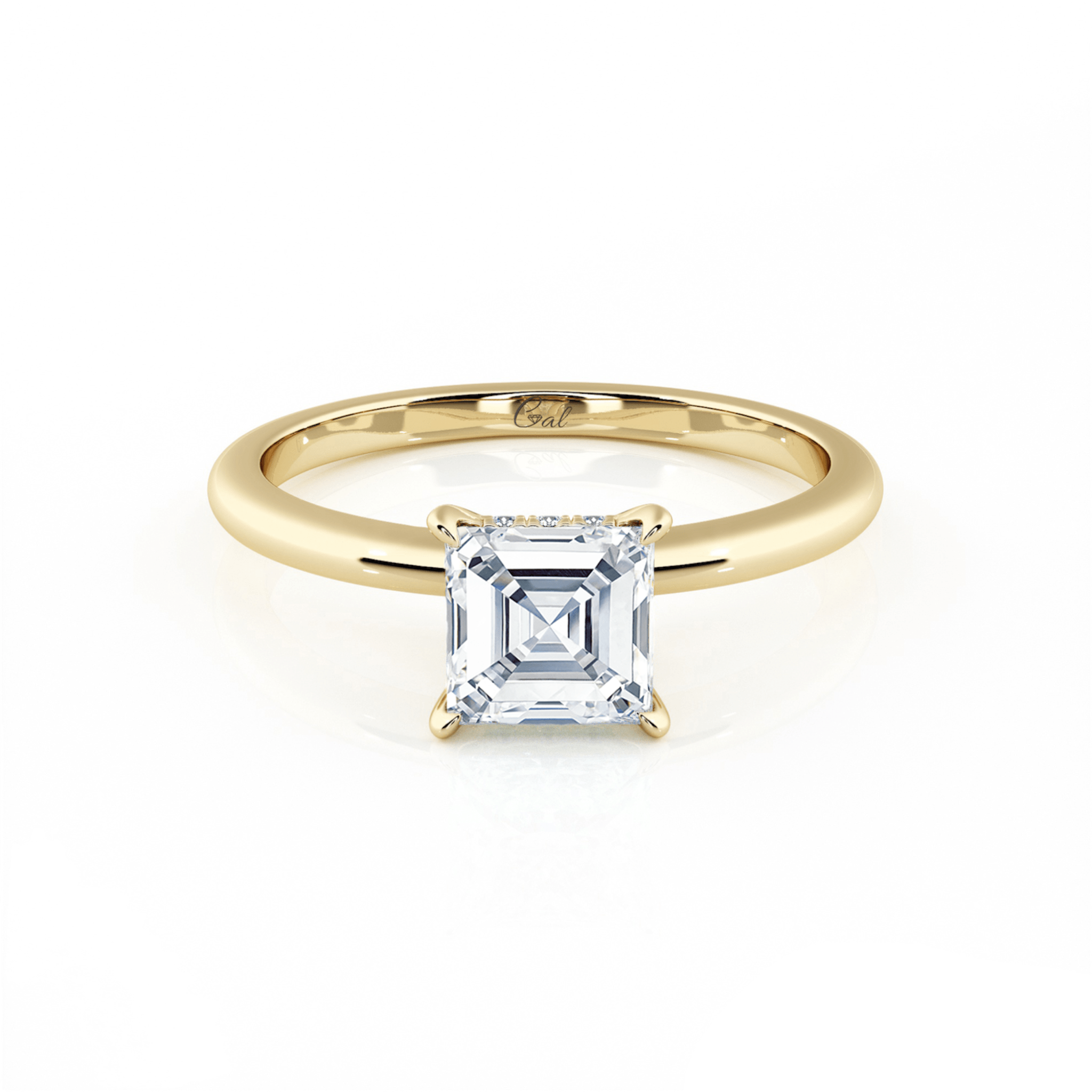 Asscher Cut Solitaire Engagement Ring