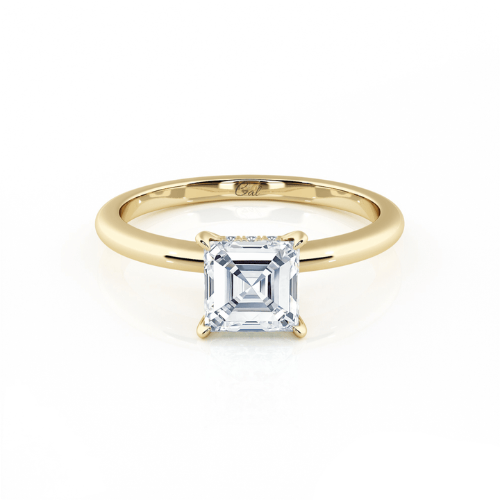 Asscher Cut Solitaire Engagement Ring