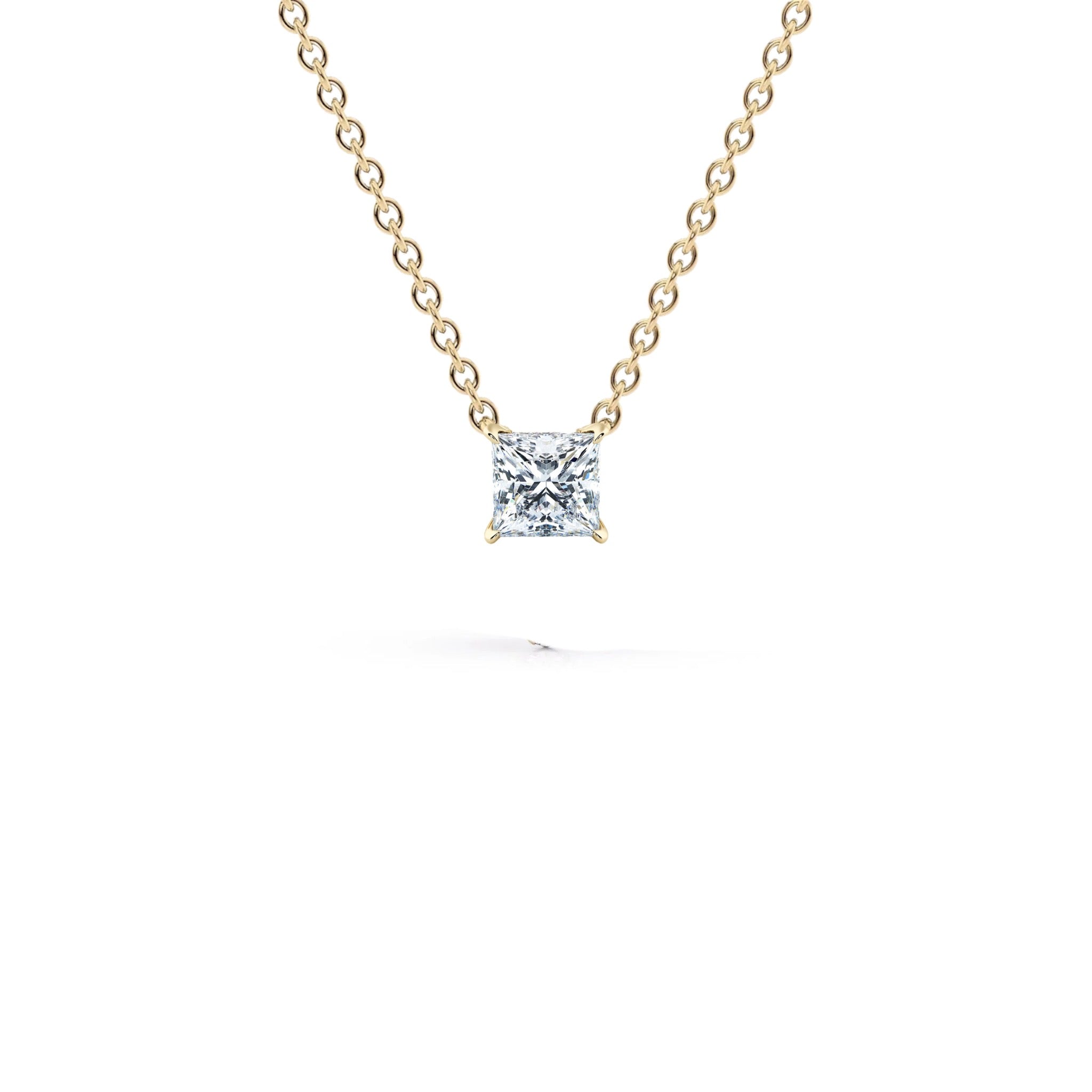 1.00 Carat Princess Shape Diamond Solitaire Pendant