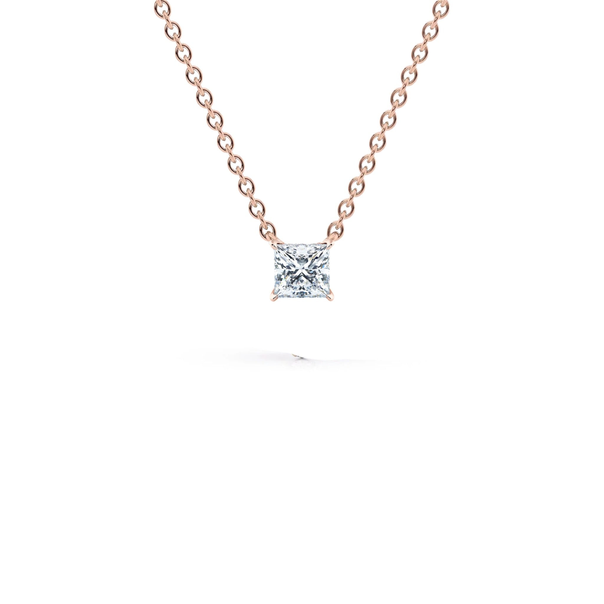 0.70 Carat Princess Shape Diamond Solitaire Pendant