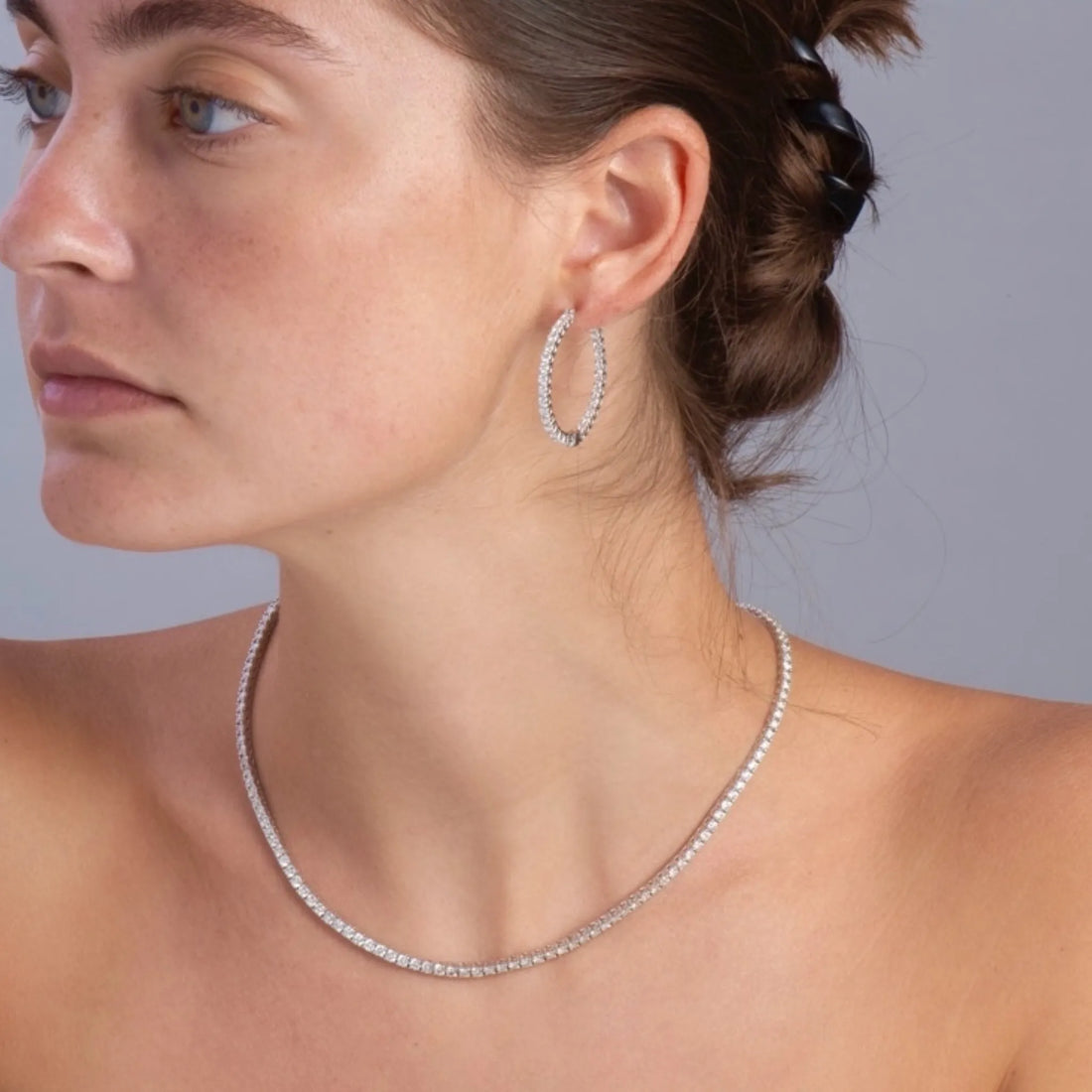 Inside Out Diamond Hoop Earrings