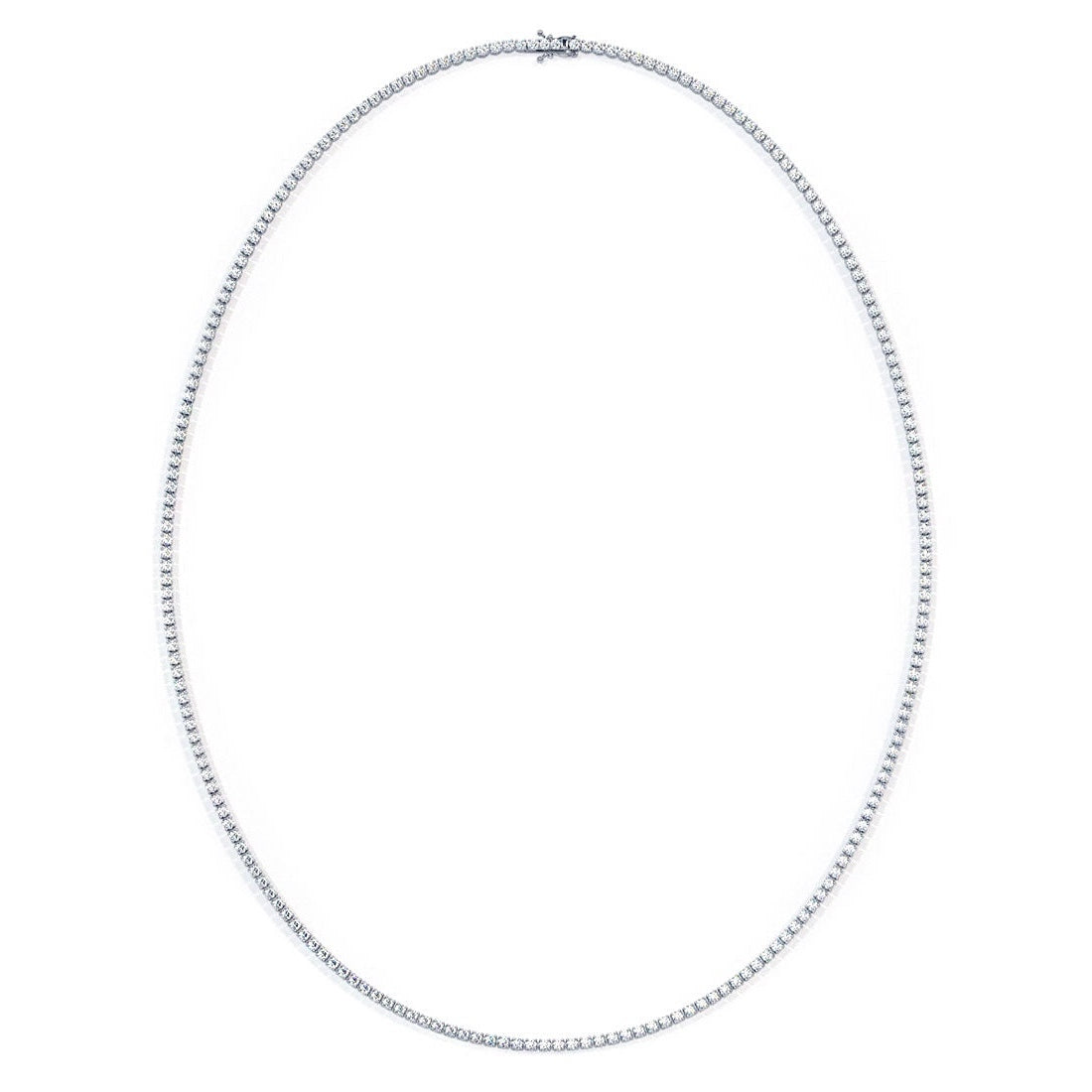 3.80 Carat Round Brilliant Riviera Diamond Necklace