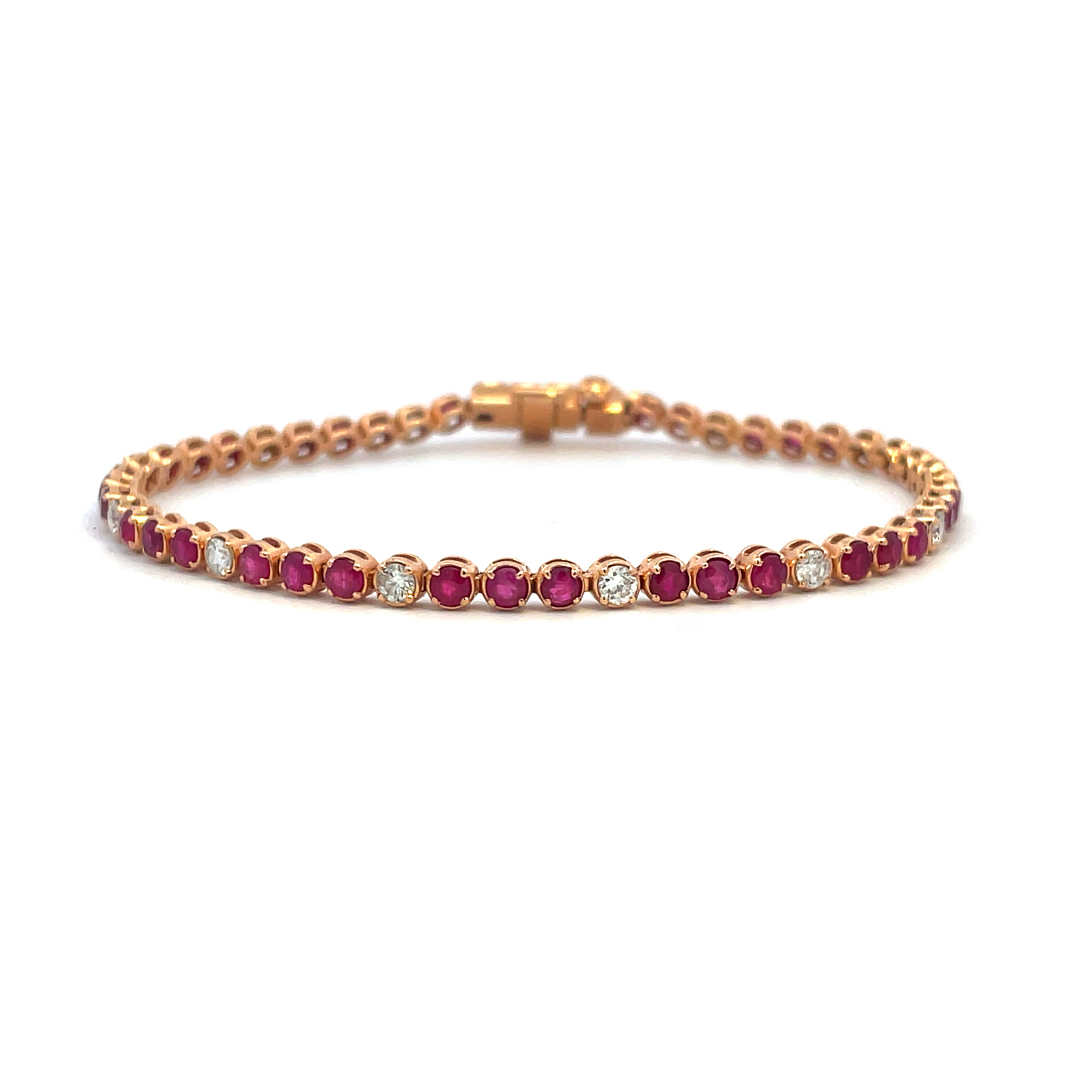 The Cherry - Ruby And Diamonds Tennis Bracelet