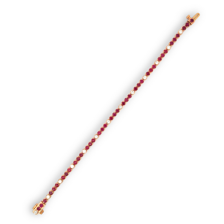 The Cherry - Ruby And Diamonds Tennis Bracelet