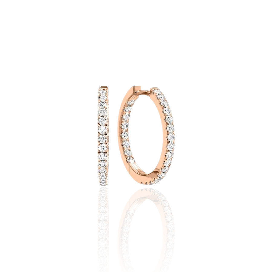 1.10CTW Inside Out Diamond Hoop Earrings