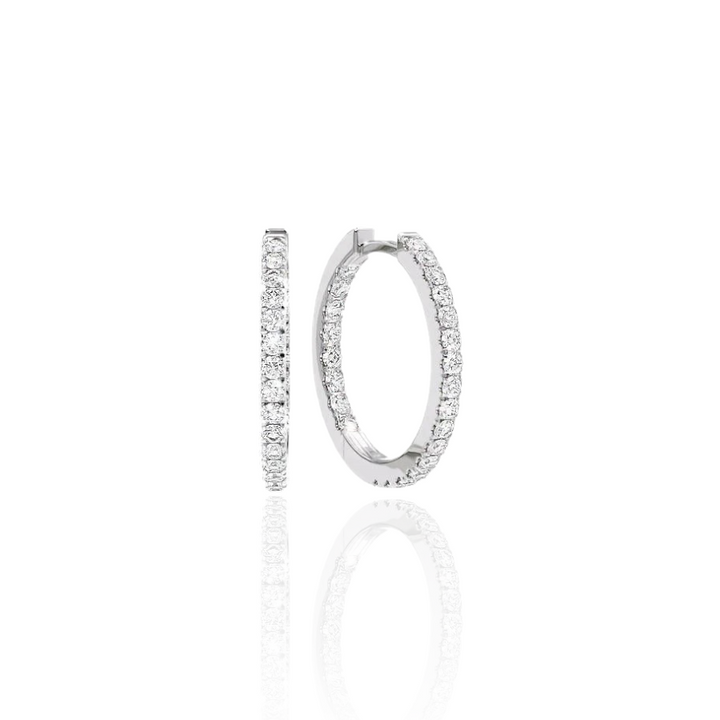 1.10CTW Inside Out Diamond Hoop Earrings