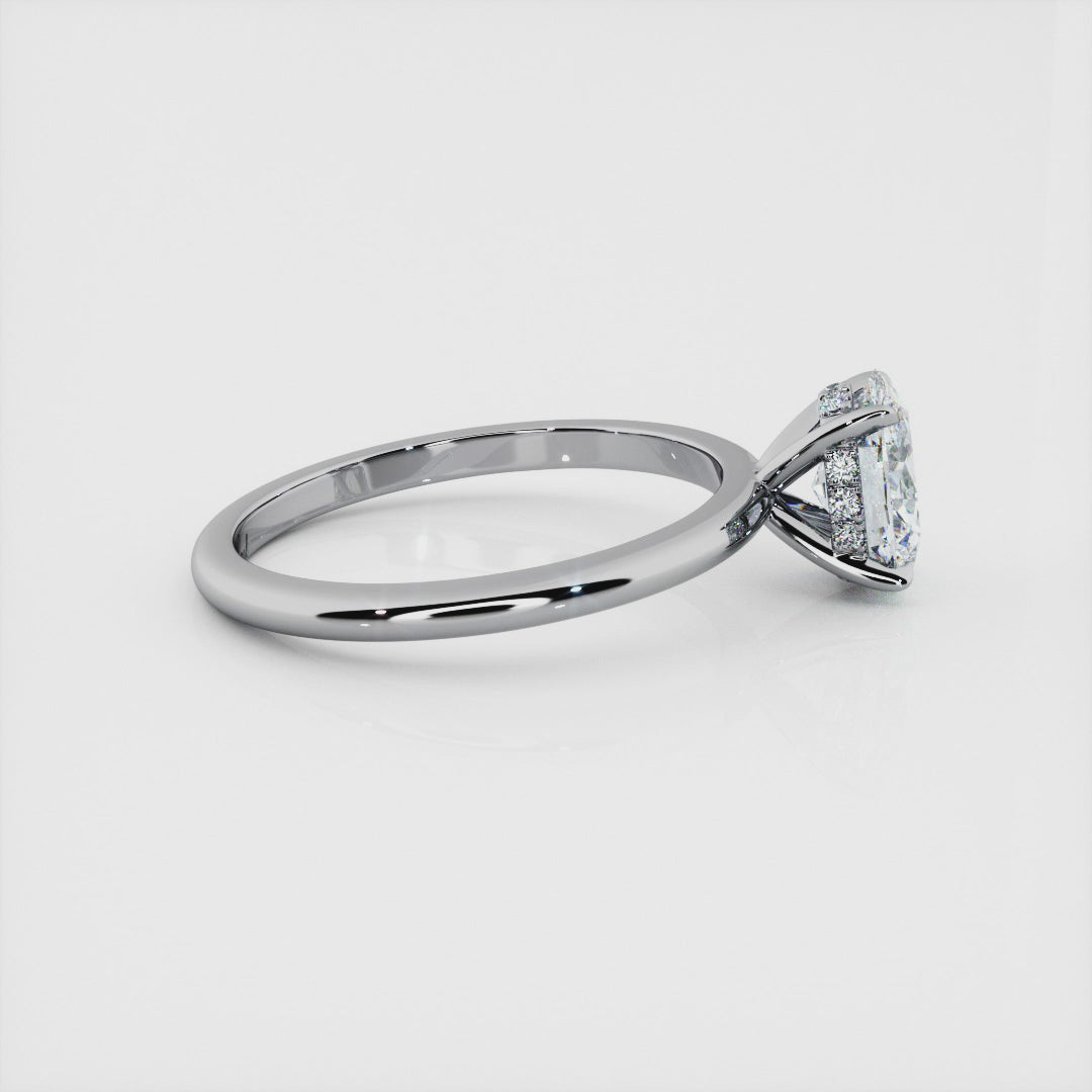 1.00 Carat Oval Shape Solitaire Engagement Ring