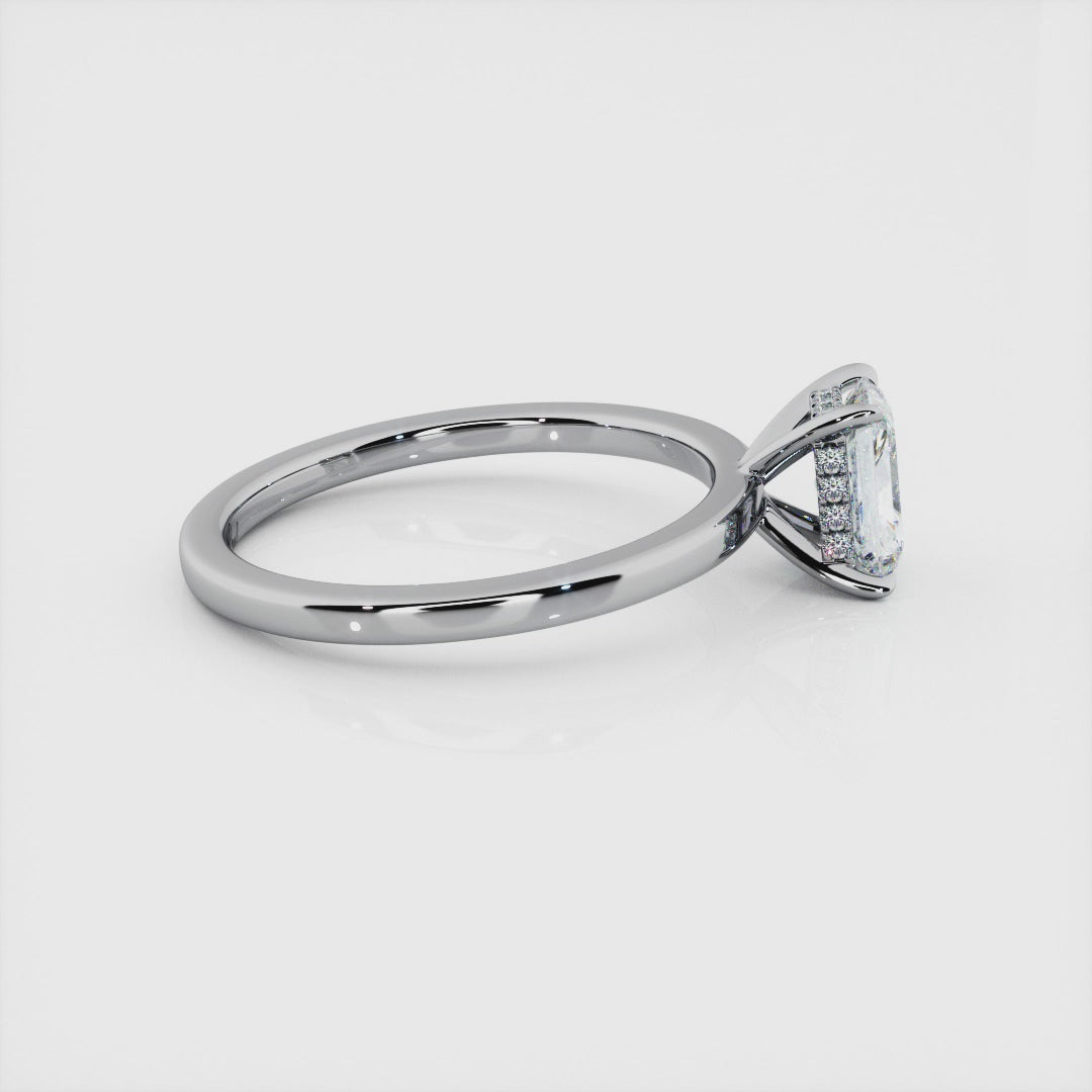 1.00 Carat Radiant Shape Solitaire Engagement Ring