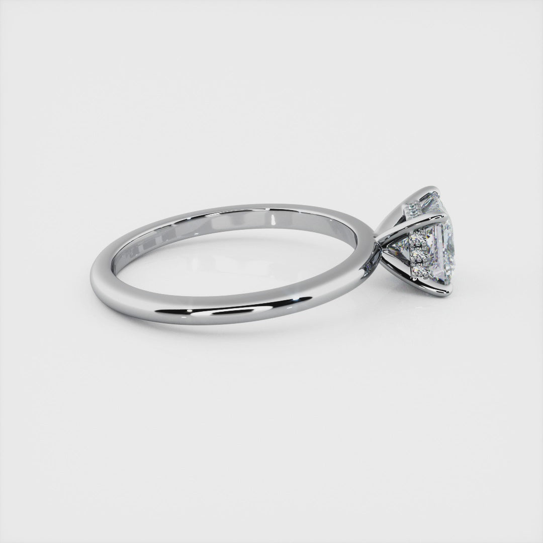 1.00 Carat Princess Shape Solitaire Engagement Ring