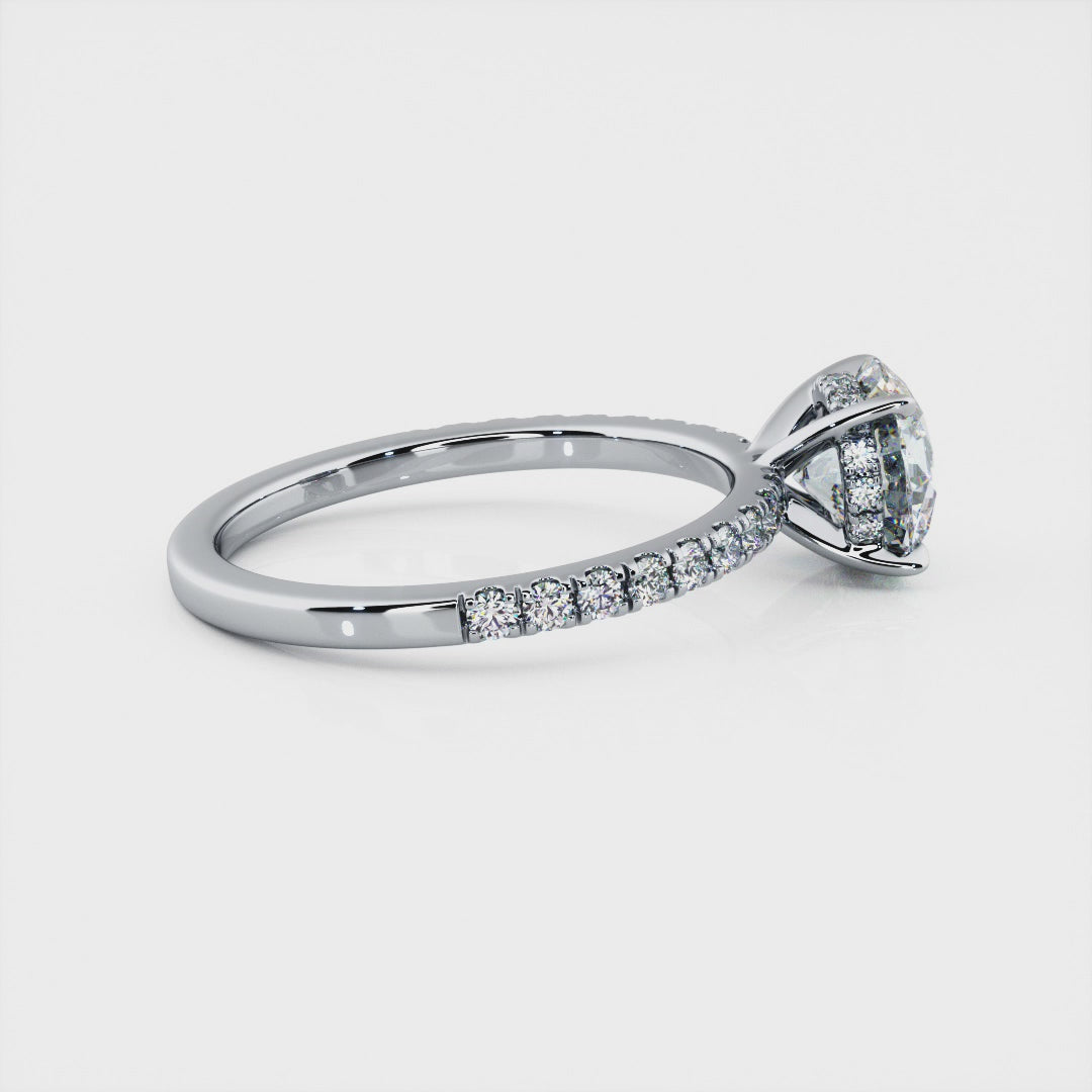 1.50 Carat Round Brilliant Micropavé Engagement Ring