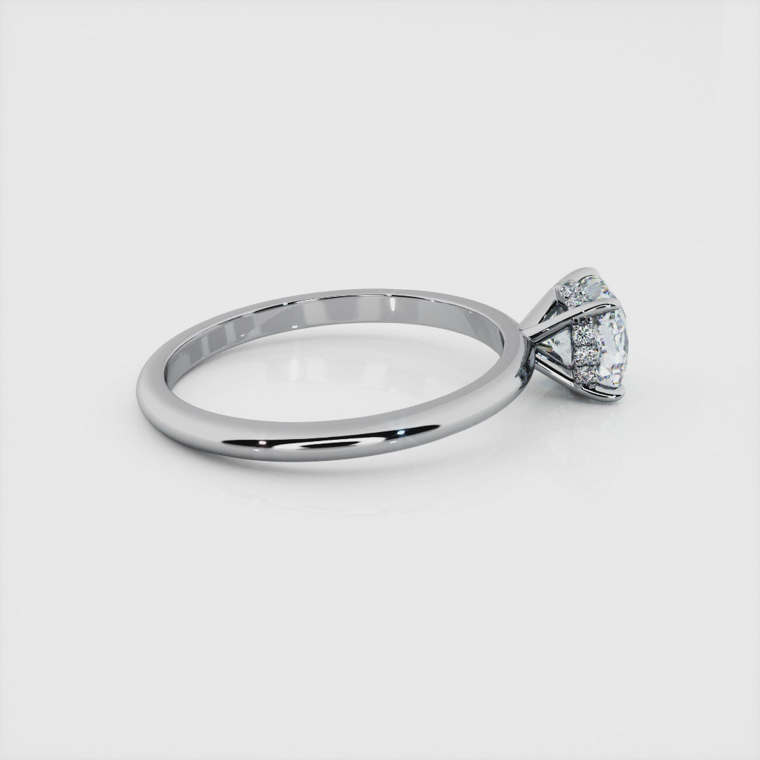 1.00 Carat Cushion Shape Solitaire Engagement Ring