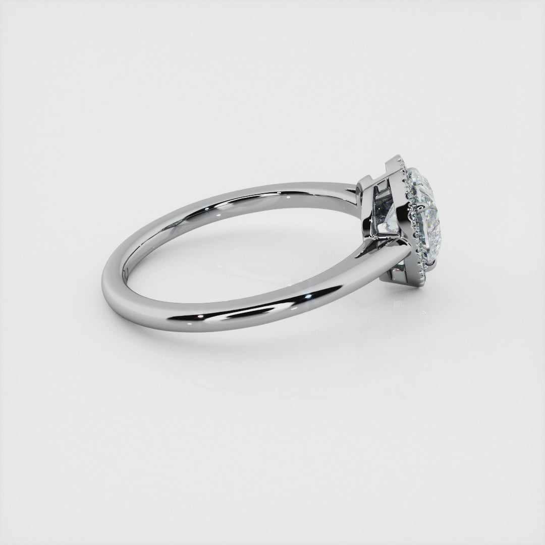 1.00 Carat Heart Shape Halo Engagement Ring