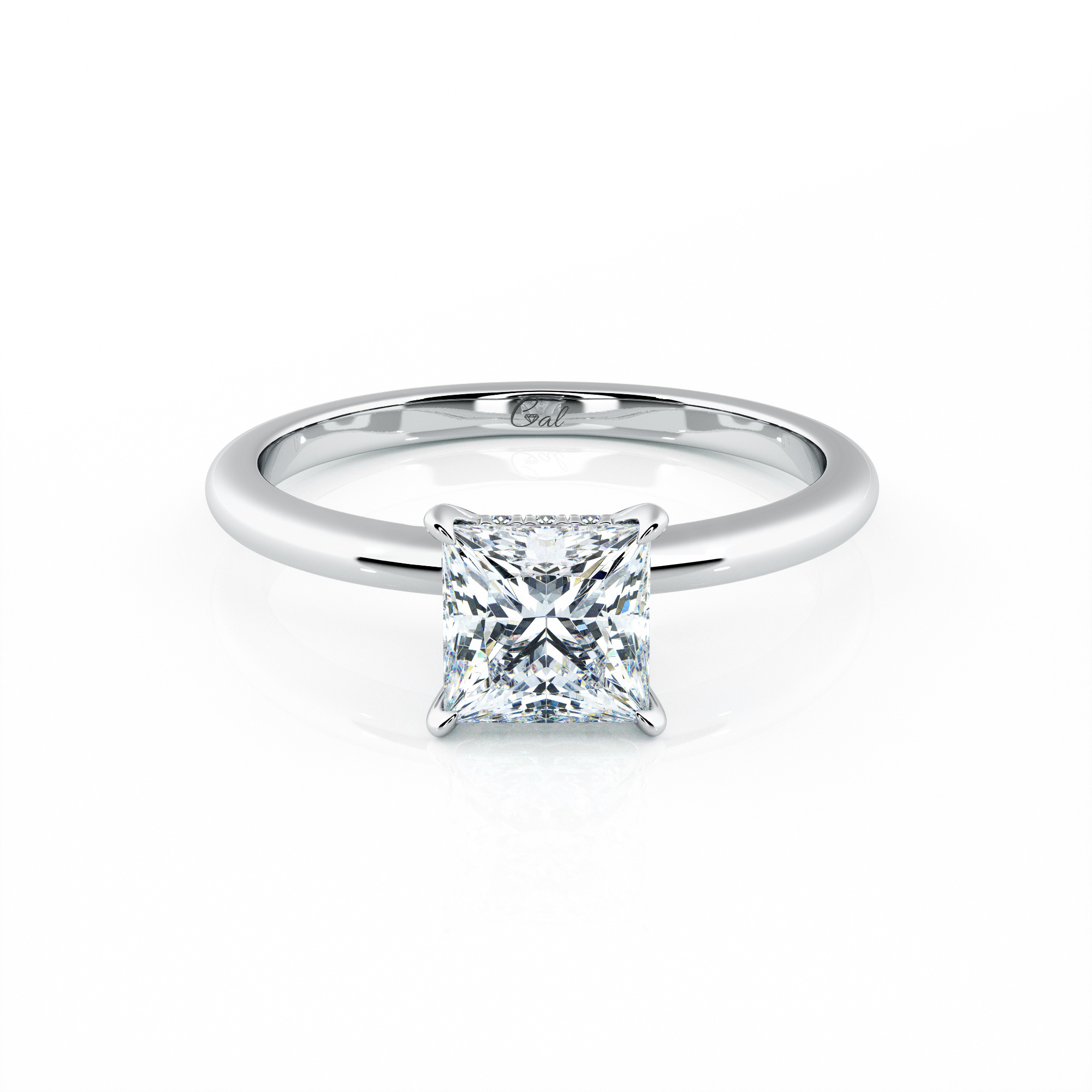 Icebox - Thinn - 2.00ct Princess Cut - Hidden Halo - Diamond Engagement Ring  - All Natural