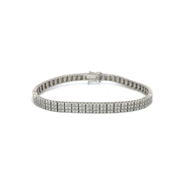 three row diamonds tennis bracelet