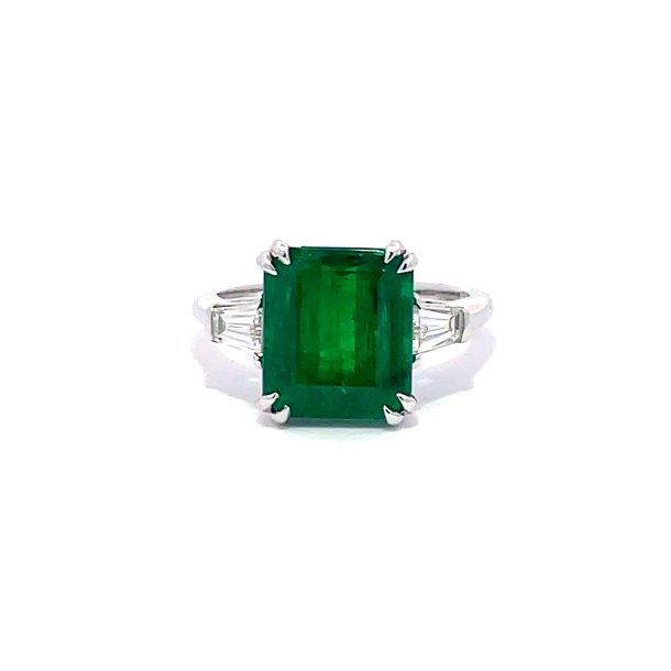Green Emerald Emerald Cut Tapered Baguette Diamond