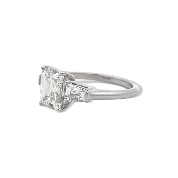 Emerald Cut And Tapered Diamond Ring