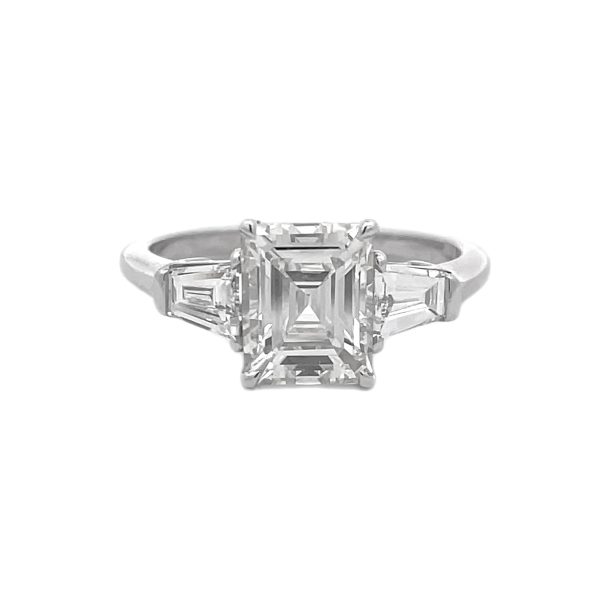 Emerald Cut And Tapered Diamond Ring