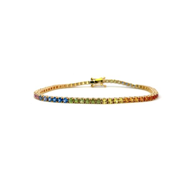 Rainbow Sapphire Tennis Bracelets